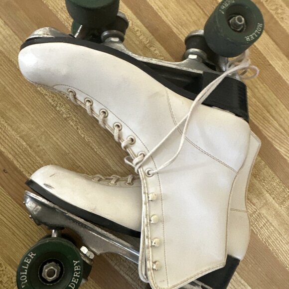 Vintage Roller Derby Skate Corp White Leather Ladies 9 1/2 Or 10?? - Picture 9 of 15